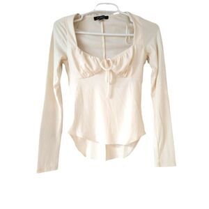 Mixed threads Los Angeles long sleeve beige Crop top M